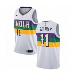 Women's Nike New Orleans Pelicans #11 Jrue Holiday Swingman White NBA Jersey - City Edition