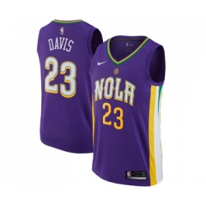 Women's Nike New Orleans Pelicans #23 Anthony Davis Swingman Purple NBA Jersey - City Edition