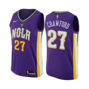 Women's Nike New Orleans Pelicans #27 Jordan Crawford Swingman Purple NBA Jersey - City Edition