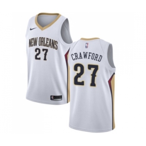 Women's Nike New Orleans Pelicans #27 Jordan Crawford Swingman White Home NBA Jersey - Association Edition