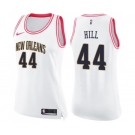 Women's Nike New Orleans Pelicans #44 Solomon Hill Swingman White Pink Fashion NBA Jersey