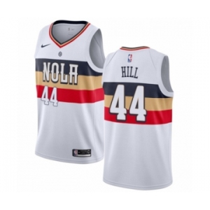 Women's Nike New Orleans Pelicans #44 Solomon Hill White Swingman Jersey - Earned Edition