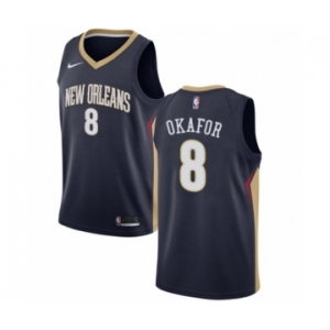 Women's Nike New Orleans Pelicans #8 Jahlil Okafor Swingman Navy Blue NBA Jersey - Icon Edition