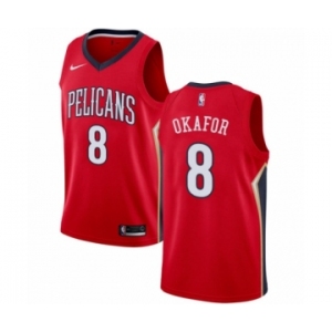 Women's Nike New Orleans Pelicans #8 Jahlil Okafor Swingman Red NBA Jersey Statement Edition