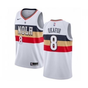 Women's Nike New Orleans Pelicans #8 Jahlil Okafor White Swingman Jersey - Earned Edition