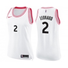Women's Nike Toronto Raptors #2 Kawhi Leonard Swingman White Pink Fashion NBA Jersey