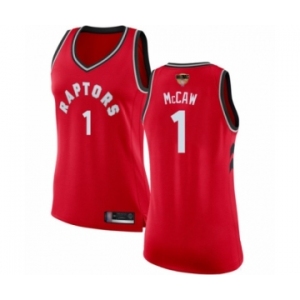 Women's Toronto Raptors #1 Patrick McCaw Swingman Red 2019 Basketball Finals Bound Jersey - Icon Edition