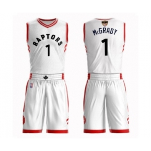 Women's Toronto Raptors #1 Tracy Mcgrady Swingman White 2019 Basketball Finals Bound Suit Jersey - Association Edition