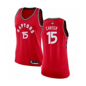 Women's Toronto Raptors #15 Vince Carter Swingman Red 2019 Basketball Finals Bound Jersey - Icon Edition