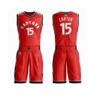 Women's Toronto Raptors #15 Vince Carter Swingman Red 2019 Basketball Finals Bound Suit Jersey - Icon Edition