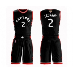 Women's Toronto Raptors #2 Kawhi Leonard Swingman Black 2019 Basketball Finals Bound Suit Jersey Statement Edition