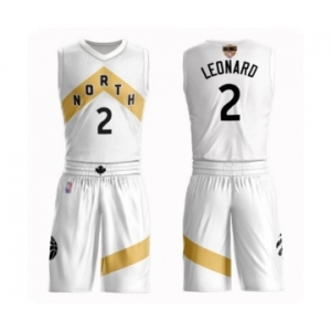 Women's Toronto Raptors #2 Kawhi Leonard Swingman White 2019 Basketball Finals Bound Suit Jersey - City Edition