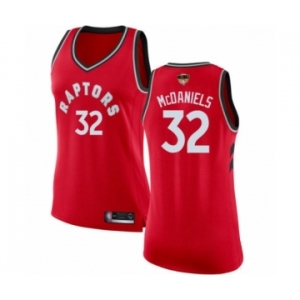 Women's Toronto Raptors #32 KJ McDaniels Swingman Red 2019 Basketball Finals Bound Jersey - Icon Edition
