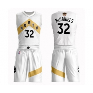 Women's Toronto Raptors #32 KJ McDaniels Swingman White 2019 Basketball Finals Bound Suit Jersey - City Edition