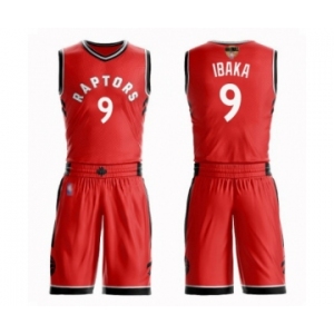 Women's Toronto Raptors #9 Serge Ibaka Swingman Red 2019 Basketball Finals Bound Suit Jersey - Icon Edition