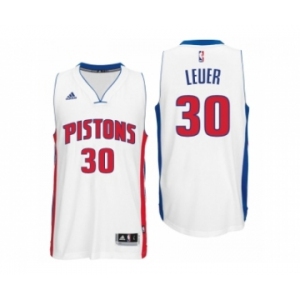 Men Detroit Pistons #30 Jon Leuer Home White New Swingman Jersey