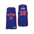 Men Detroit Pistons #30 Jon Leuer Road Blue New Swingman Jersey