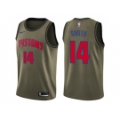 Men Nike Detroit Pistons #14 Ish Smith Green Salute to Service NBA Swingman Jersey