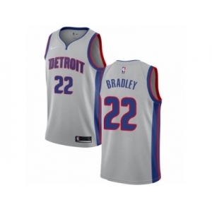 Men Nike Detroit Pistons #22 Avery Bradley Authentic Silver NBA Jersey Statement Edition
