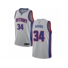 Men Nike Detroit Pistons #34 Tobias Harris Authentic Silver NBA Jersey Statement Edition