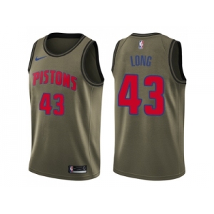 Men Nike Detroit Pistons #43 Grant Long Green Salute to Service NBA Swingman Jersey