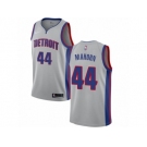 Men Nike Detroit Pistons #44 Rick Mahorn Authentic Silver NBA Jersey Statement Edition