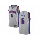 Men Nike Detroit Pistons #6 Terry Mills Authentic Silver NBA Jersey Statement Edition