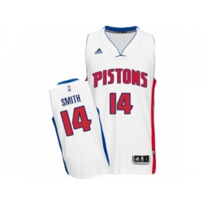 Men's Adidas Detroit Pistons #14 Ish Smith Swingman White Home NBA Jersey