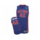 Men's Adidas Detroit Pistons #42 Jerry Stackhouse Authentic Royal Blue Road NBA Jersey