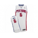 Men's Adidas Detroit Pistons #6 Terry Mills Authentic White Home NBA Jersey