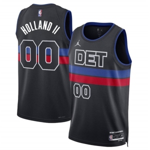 Men's Detroit Pistons #00 Ron Holland II Black 2024 Statement Edition Stitched Basketball Jersey