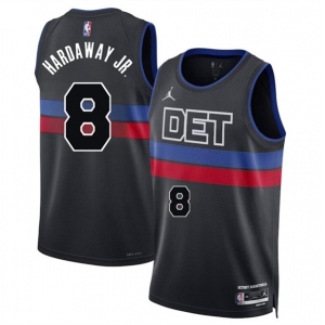 Men's Detroit Pistons #8 Tim Hardaway Jr Black 2024 Statement Edition Stitched Jersey
