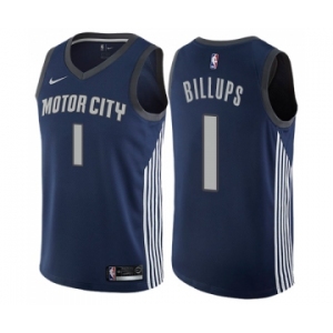 Men's Nike Detroit Pistons #1 Chauncey Billups Authentic Navy Blue NBA Jersey - City Edition