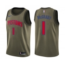 Men's Nike Detroit Pistons #1 Tracy McGrady Swingman Green Salute to Service NBA Jersey
