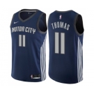 Men's Nike Detroit Pistons #11 Isiah Thomas Swingman Navy Blue NBA Jersey - City Edition