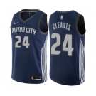 Men's Nike Detroit Pistons #24 Mateen Cleaves Swingman Navy Blue NBA Jersey - City Edition