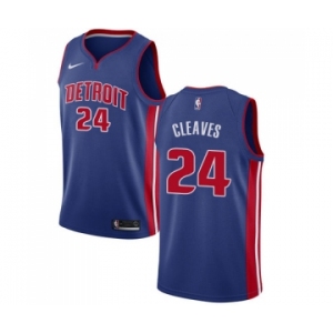 Men's Nike Detroit Pistons #24 Mateen Cleaves Swingman Royal Blue Road NBA Jersey - Icon Edition