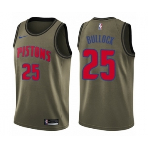 Men's Nike Detroit Pistons #25 Reggie Bullock Swingman Green Salute to Service NBA Jersey