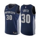 Men's Nike Detroit Pistons #30 Joe Smith Swingman Navy Blue NBA Jersey - City Edition
