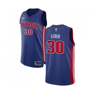 Men's Nike Detroit Pistons #30 Jon Leuer Authentic Royal Blue Road NBA Jersey - Icon Edition