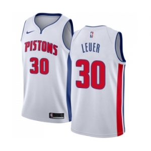Men's Nike Detroit Pistons #30 Jon Leuer Authentic White Home NBA Jersey - Association Edition
