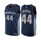 Men's Nike Detroit Pistons #44 Rick Mahorn Swingman Navy Blue NBA Jersey - City Edition