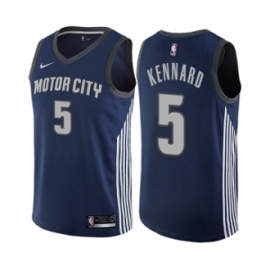Men's Nike Detroit Pistons #5 Luke Kennard Swingman Navy Blue NBA Jersey - City Edition