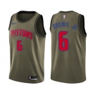 Men's Nike Detroit Pistons #6 Bruce Brown Jr. Swingman Green Salute to Service NBA Jersey