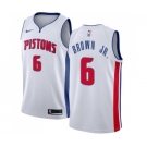 Men's Nike Detroit Pistons #6 Bruce Brown Jr. Swingman White NBA Jersey - Association Edition