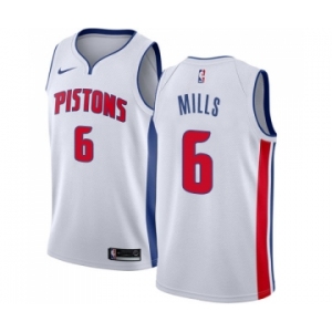 Men's Nike Detroit Pistons #6 Terry Mills Swingman White Home NBA Jersey - Association Edition