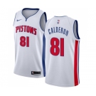 Men's Nike Detroit Pistons #81 Jose Calderon Authentic White NBA Jersey - Association Edition