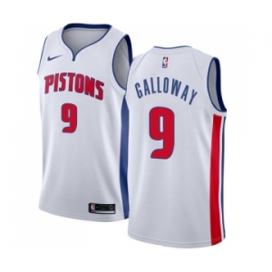 Men's Nike Detroit Pistons #9 Langston Galloway Swingman White Home NBA Jersey - Association Edition