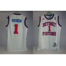 nba detroit pistons #1 iverson white[swingman] [detroit pistons]