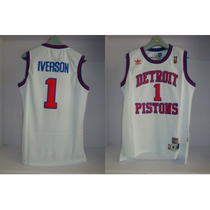 nba detroit pistons #1 iverson white[swingman] [detroit pistons]